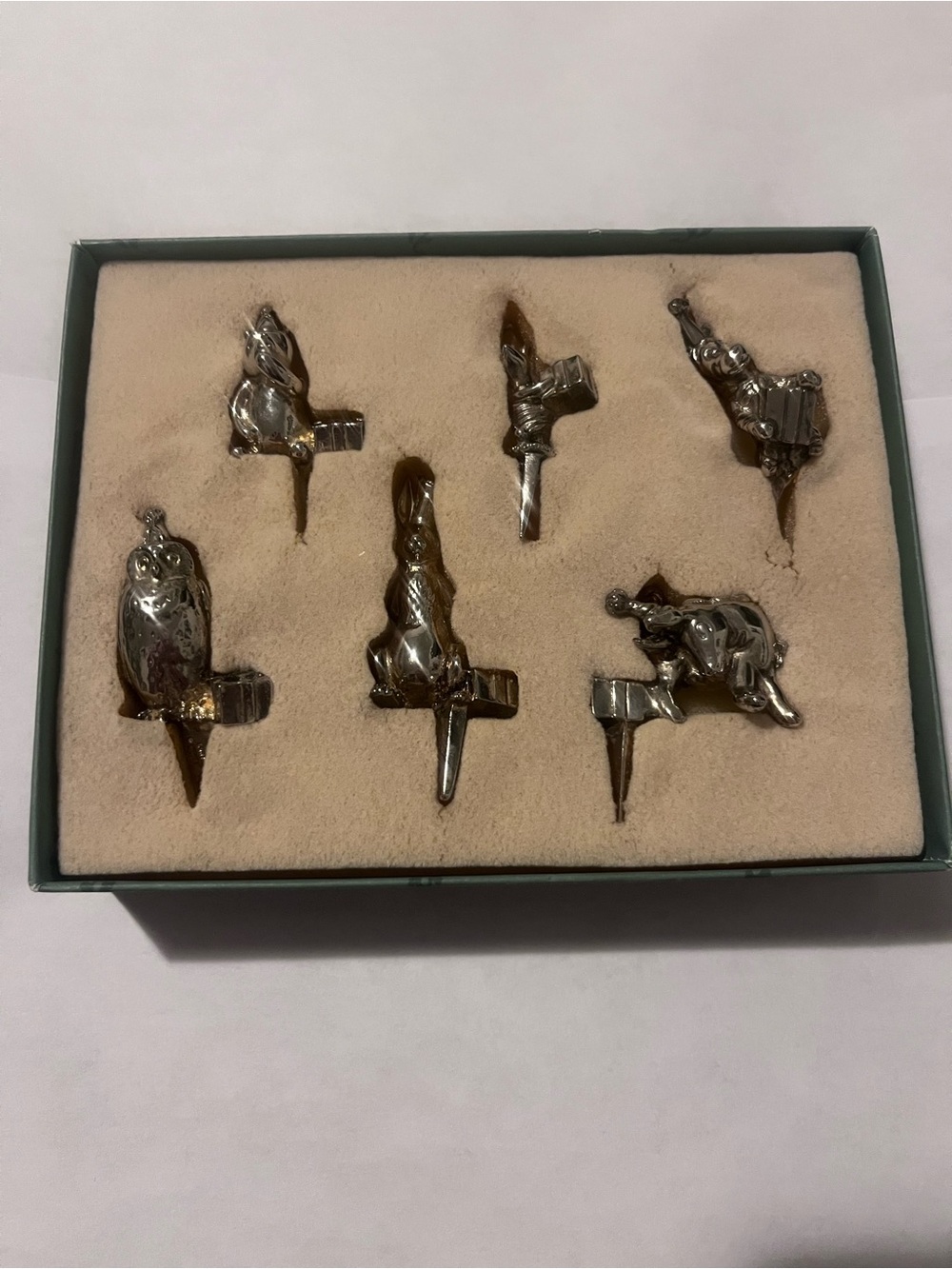 Lunt Classic Winnie The Pooh Silver Plated Candle Holders.